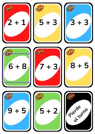 Cartas de operaciones: 2+1, 5+3, 3+3 y más